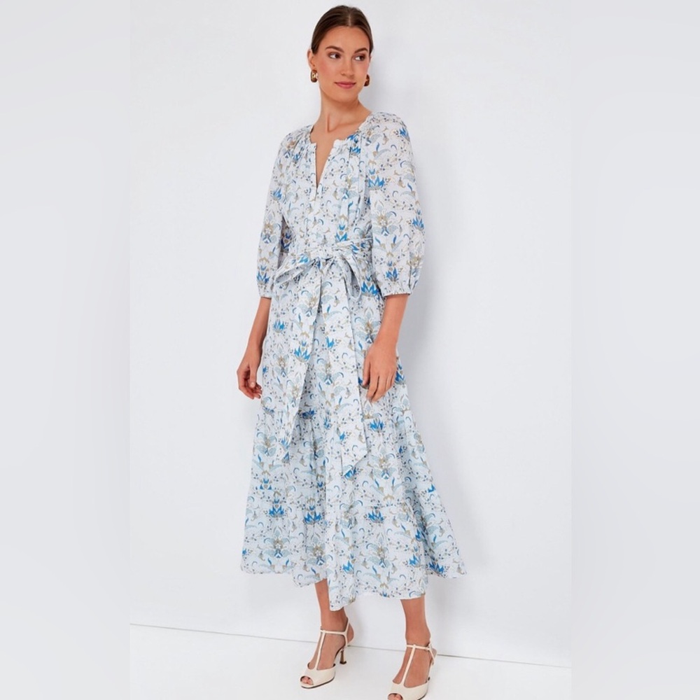 Tuckernuck Florentine Arabesque Lyles Cotton Maxi Dress,Size-XL(or 14)